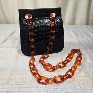 Vintage Urban Outfitters Alligator Print Bag with Resin Shoulder Strap